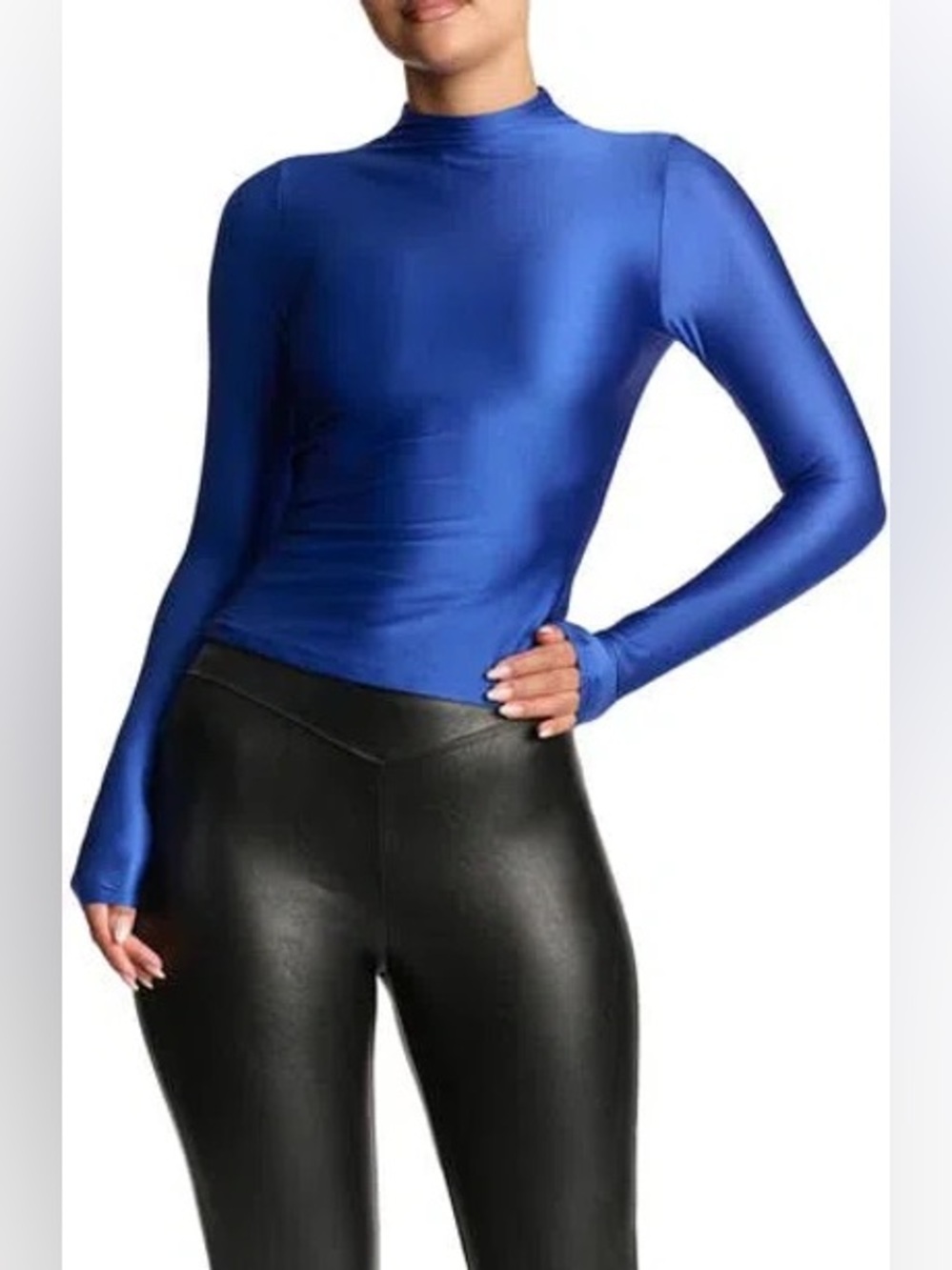 NEW Naked Wardrobe Sleek Long Sleeve Top - Royal Blue
